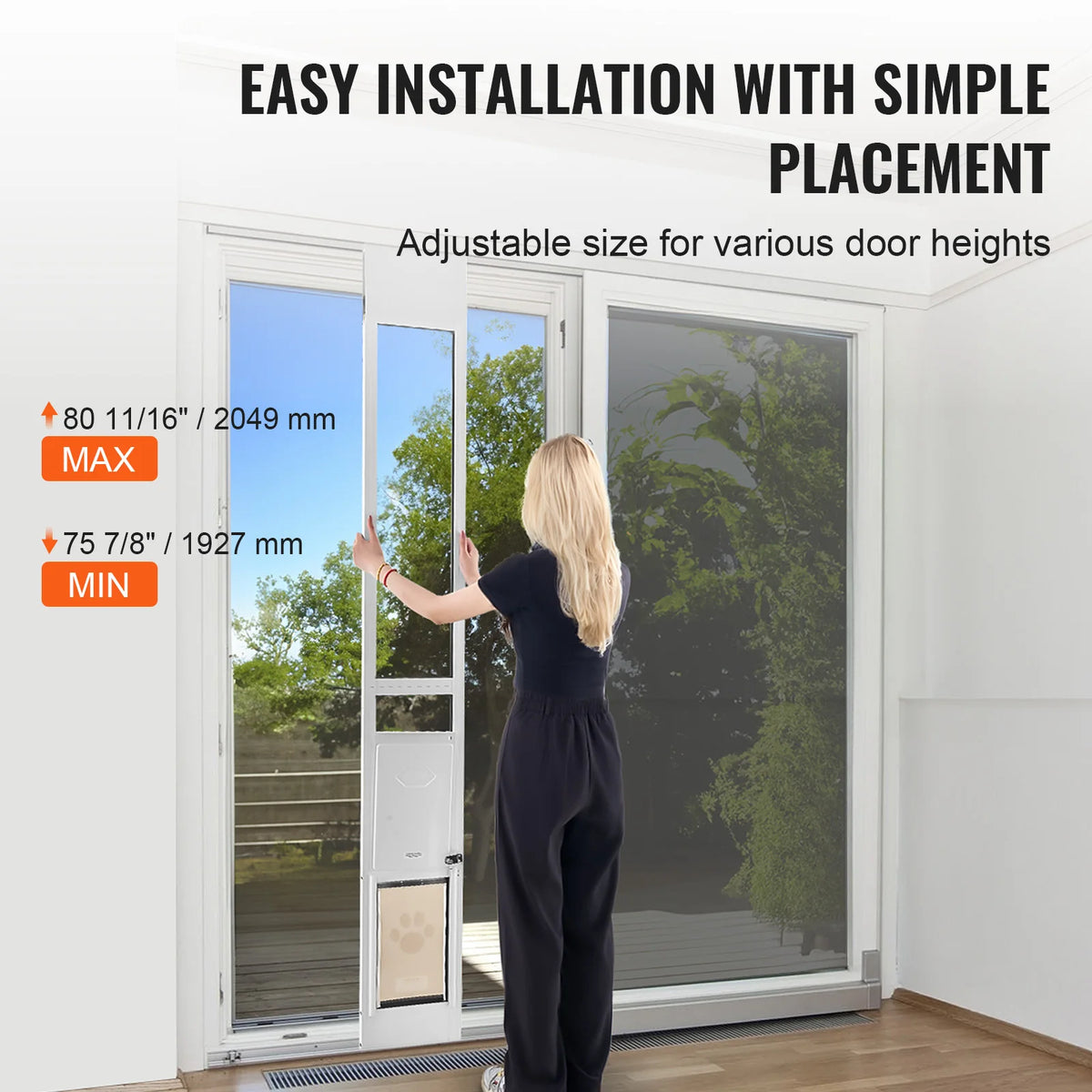 Adjustable Pet Door For Sliding Glass Doors With Secure Flap