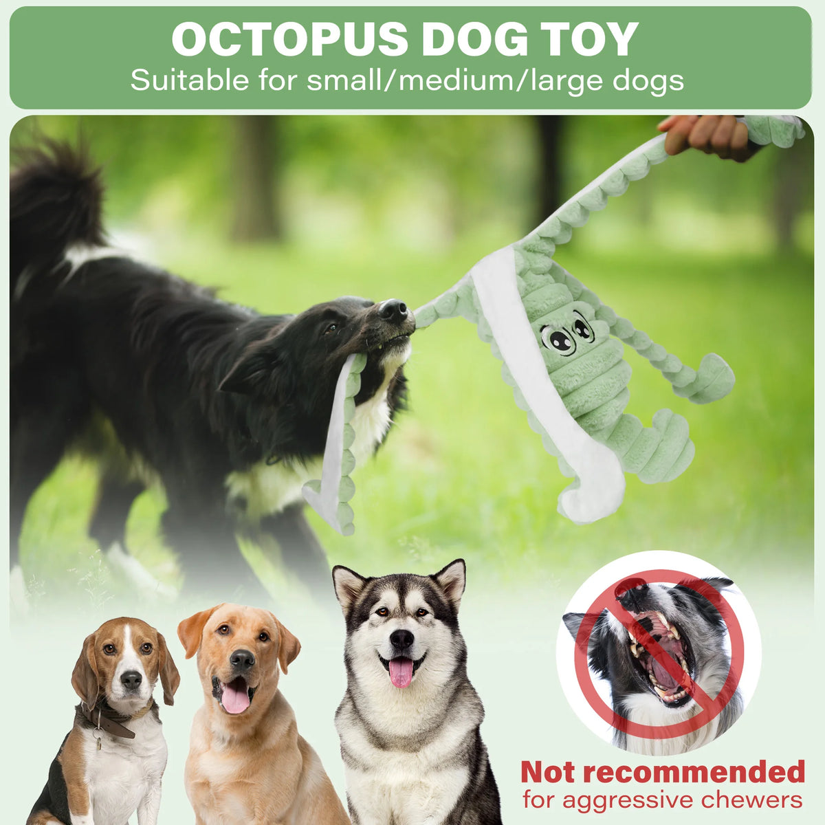 Octopus Plush Dog Toy With Squeaker For Chewing And Play