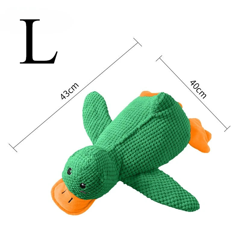 Plush Sleeping Duck Dog Toy for Chewing and Comfort
