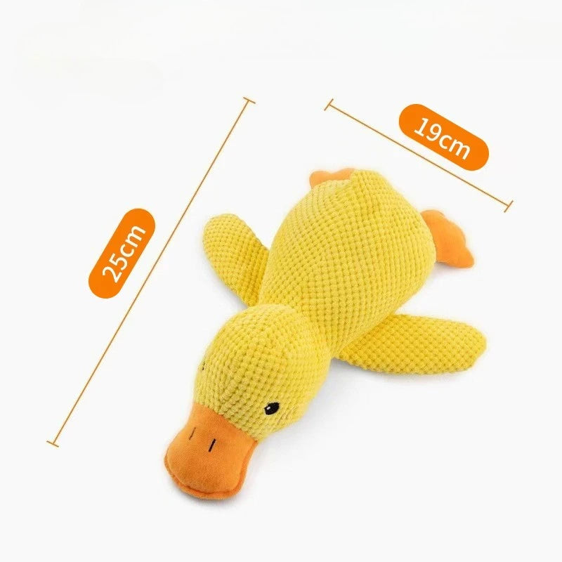 Plush Sleeping Duck Dog Toy for Chewing and Comfort