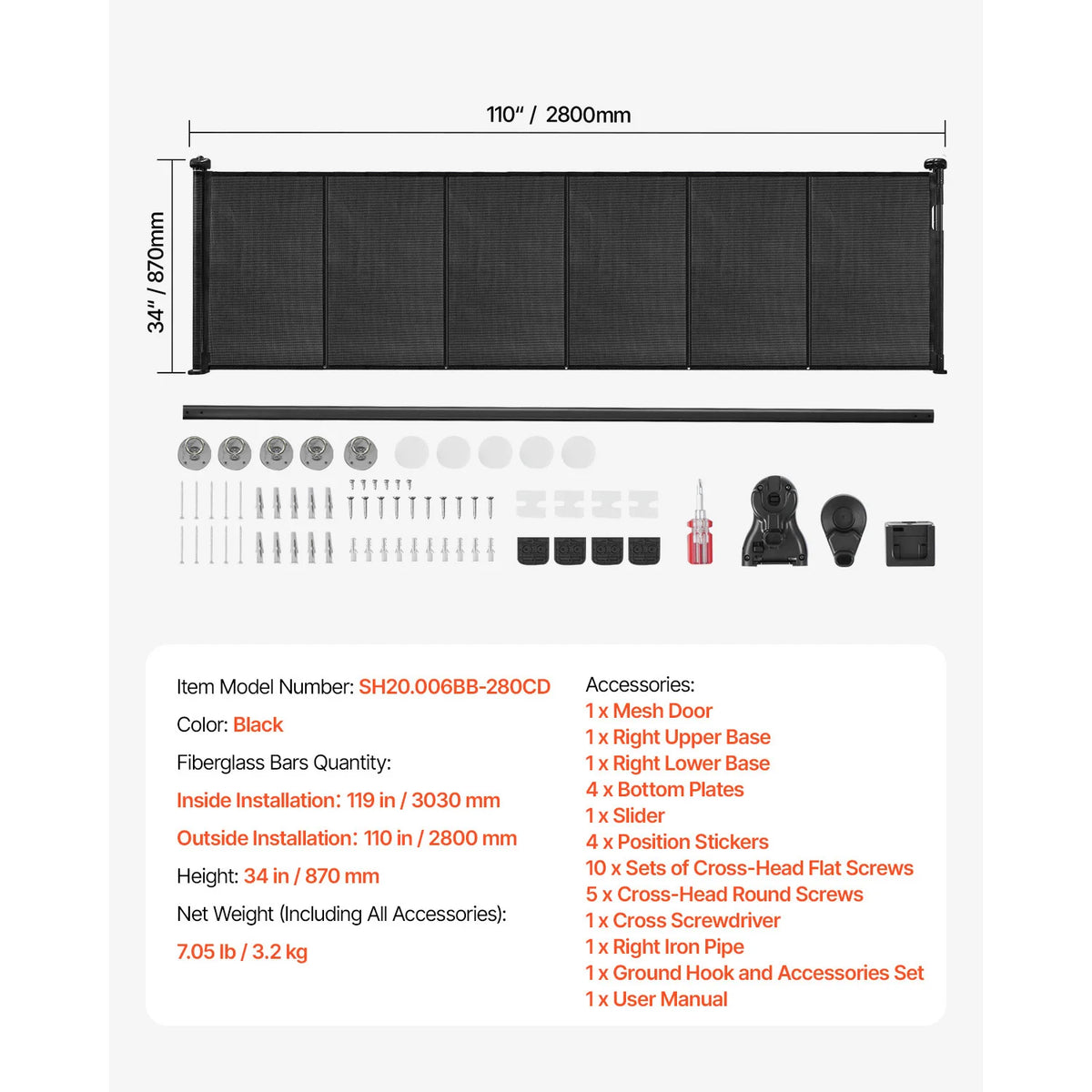 SucceBuy Retractable Baby Gate For Safe Indoor Home Protection