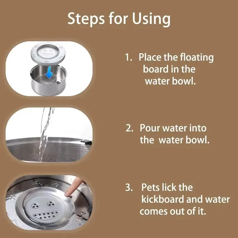 Stainless Steel No Spill Floating Dog Water Bowl
