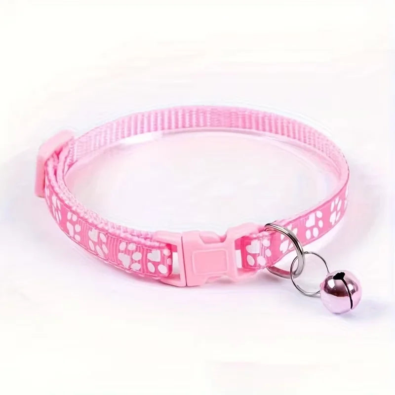 Adjustable Cat Collar With Bells And Ribbon For Cats
