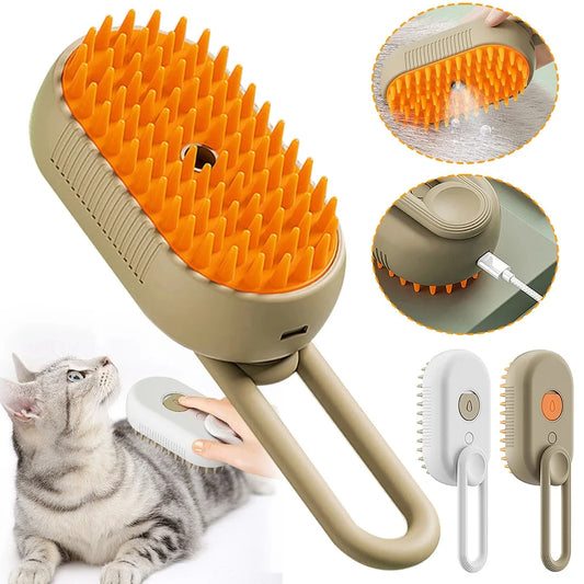 Electric Steam Grooming Brush Hair Remover For Cats And Dogs